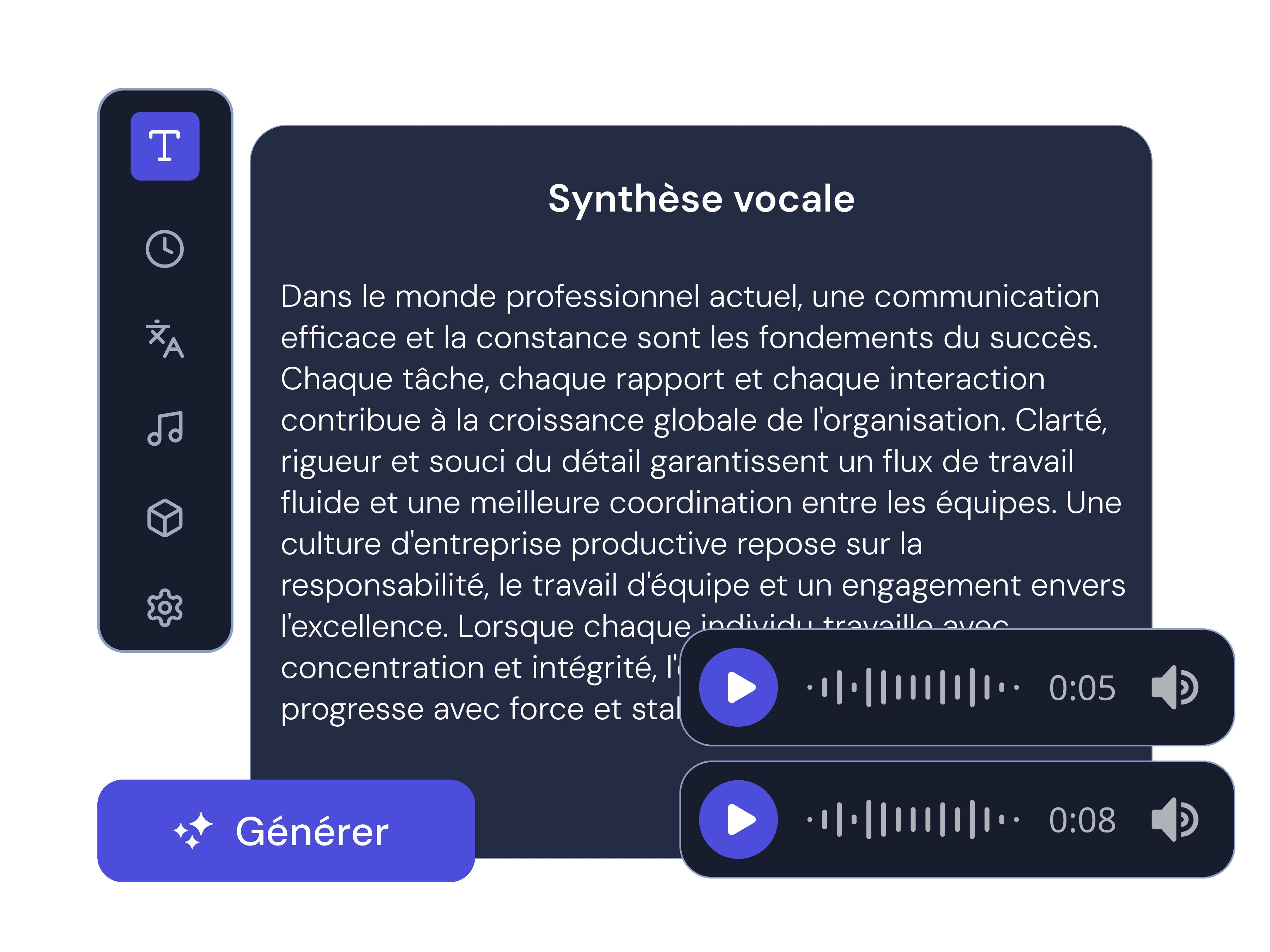 Comment fonctionne la synthèse vocale dans movcut.ai?